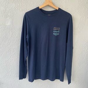Patagonia Men's Deep Blue Long Sleeve Tee